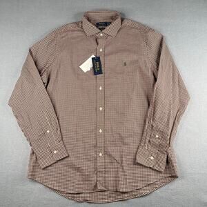 Polo Ralph Lauren Shirt XL Burgundy Check Classic Button Up Long Sleeve New NWT